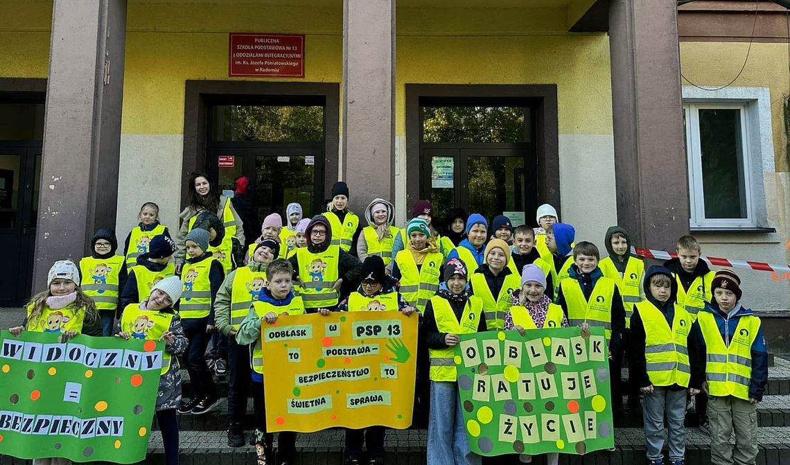 Publiczna Szkoła Podstawowa nr 13 w Radomiu w konkursie „Odblaskowa Szkoła" – wspólne działanie dla bezpieczeństwa