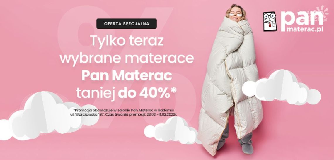 Rabaty do 40% na materace w salonie Pan Materac!