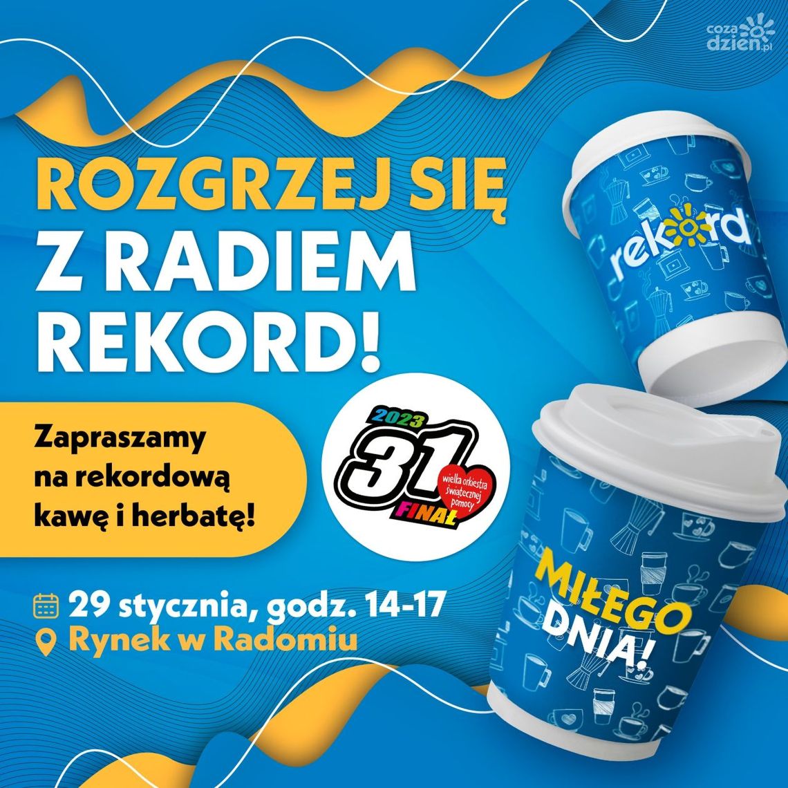 Radio Rekord gra z WOŚP! Zapraszamy na rekordową kawę i herbatę Radio Rekord gra z WOŚP! Zapraszamy na rekordową kawę i herbatę