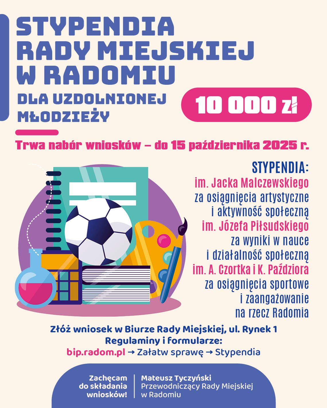 Radom nagradza młodych zdolnych. 10 tys. zł stypendium dla artystów, naukowców i sportowców