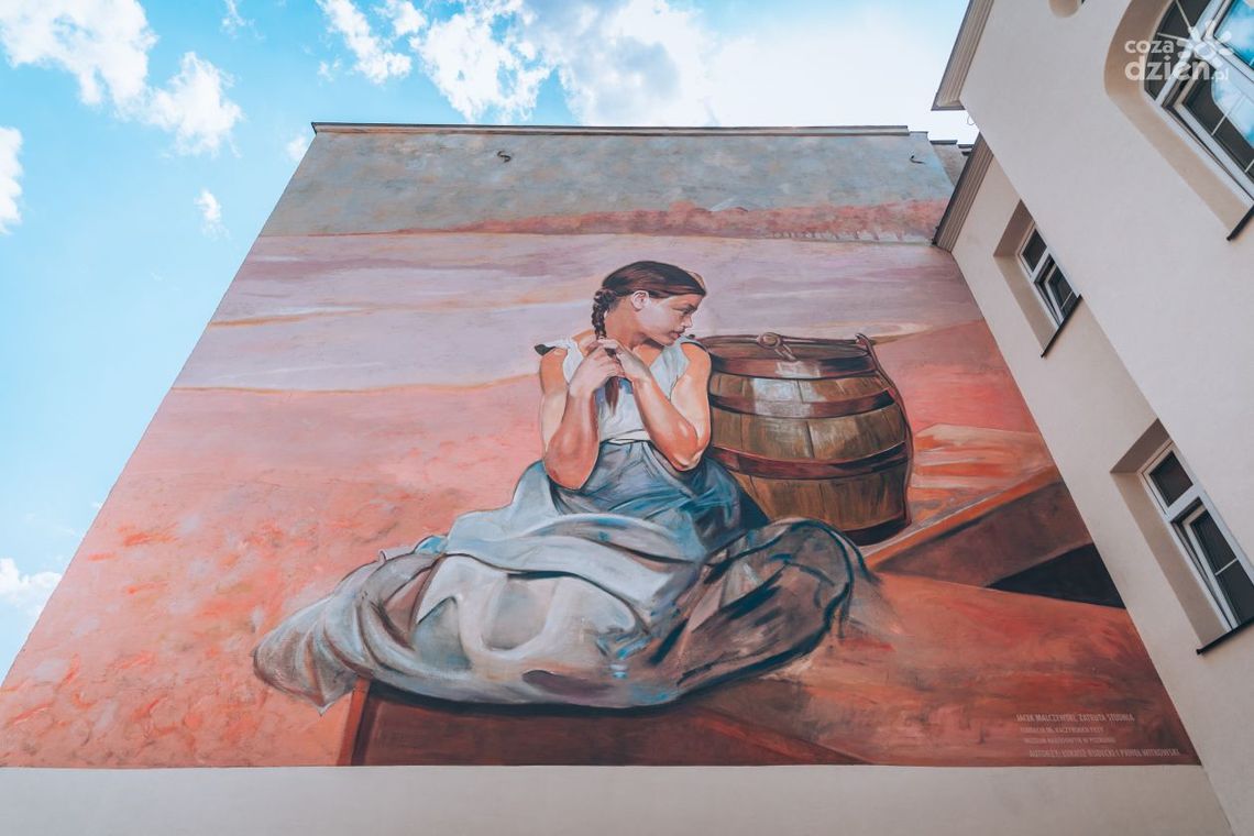 Rzutnik, rusztowanie, detal. Murale to wyzwanie