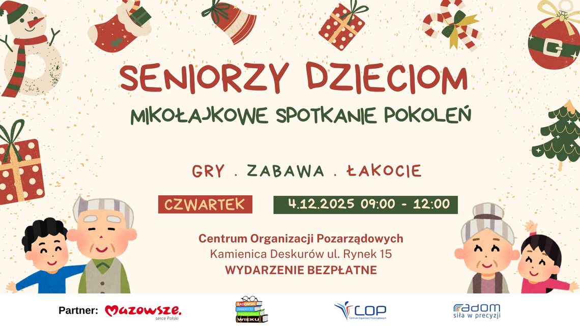 Seniorzy Dzieciom – Mikołajkowe Spotkanie Pokoleń