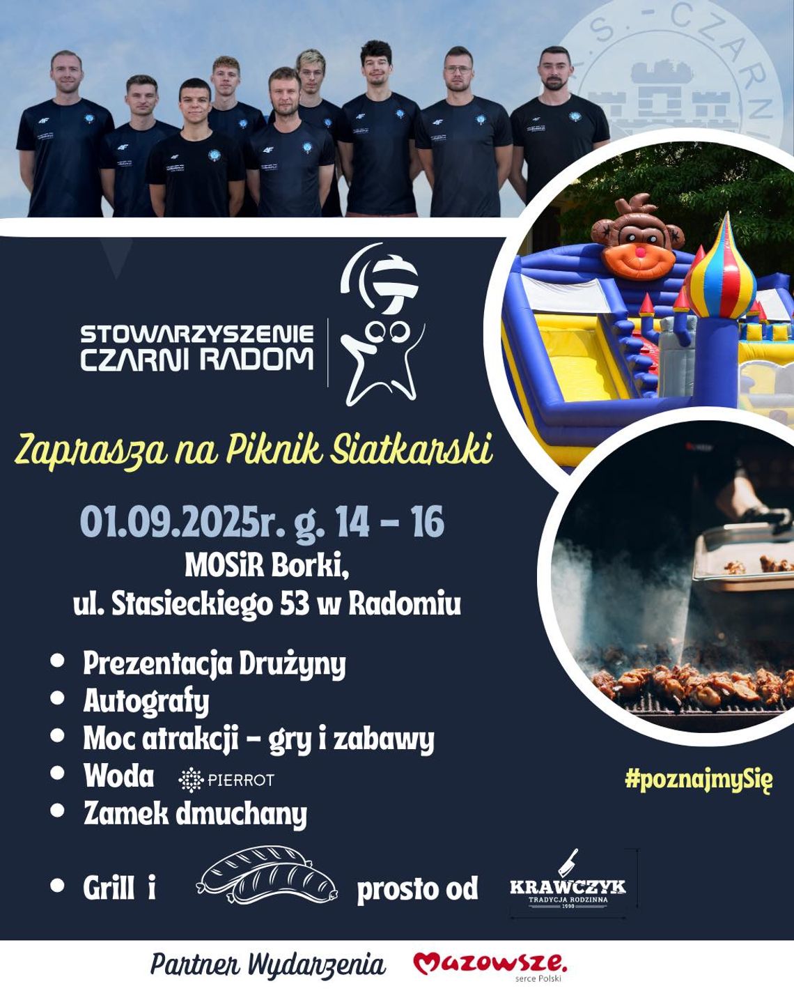 Siatkarski piknik 1 września na Borkach. W programie prezentacja drużyny Czarnych