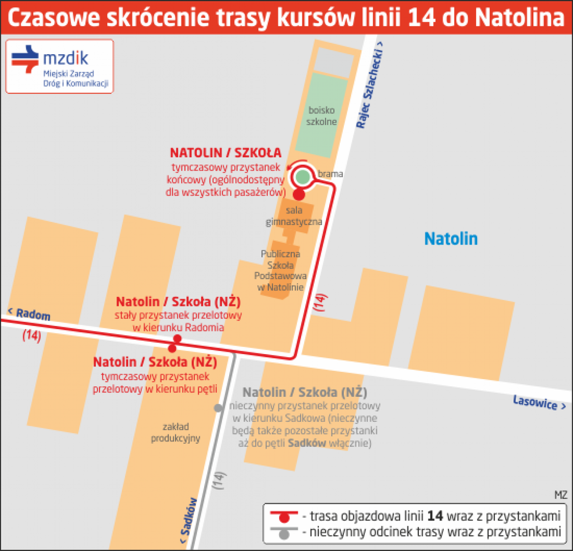 Skrócą trasę linii 14