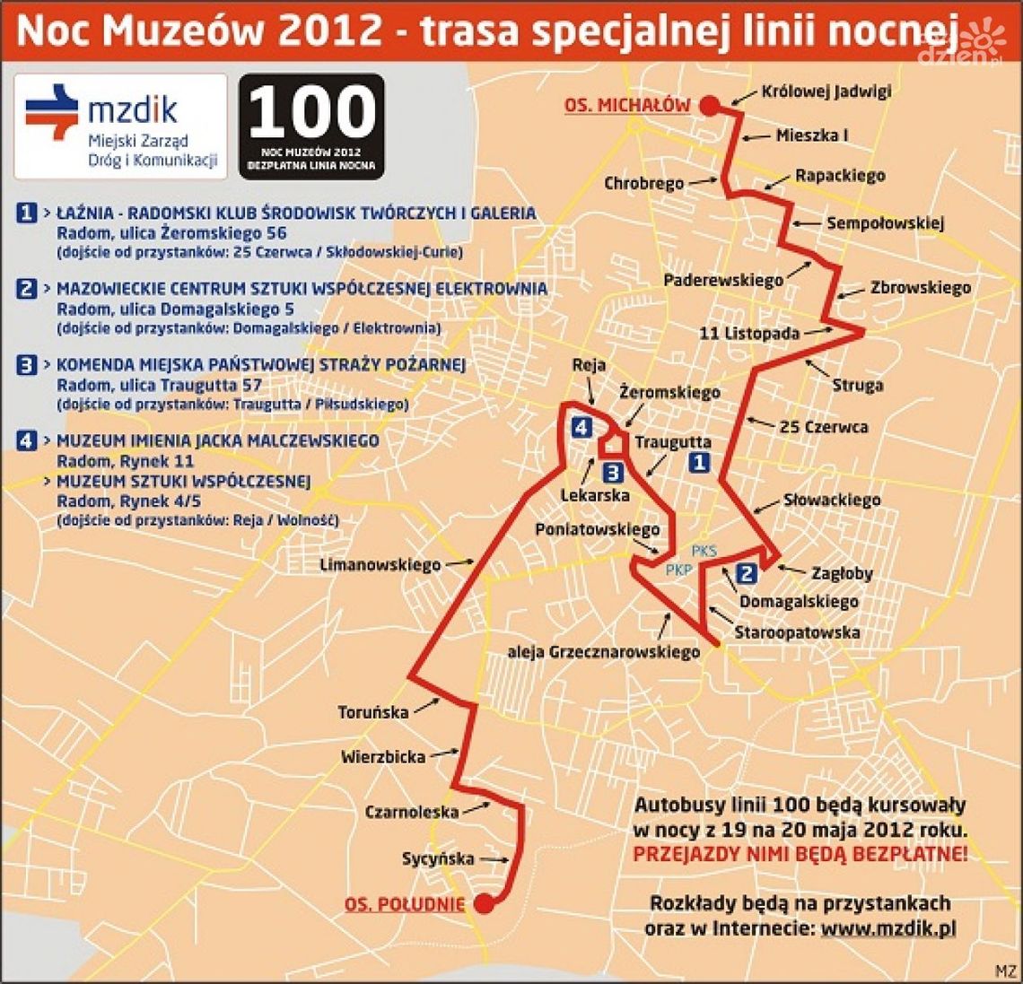 Specjalna linia dowiezie na wystawy (mapka) Specjalna linia dowiezie na wystawy (mapka)