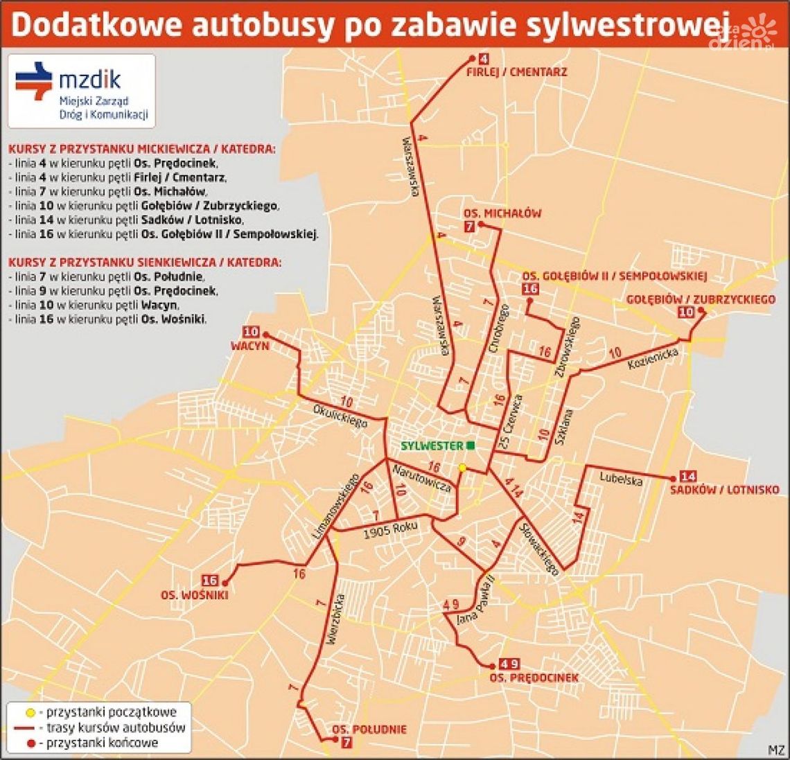 Specjalne autobusy po Sylwestrze pod gwiazdką (mapka) Specjalne autobusy po Sylwestrze pod gwiazdką (mapka)
