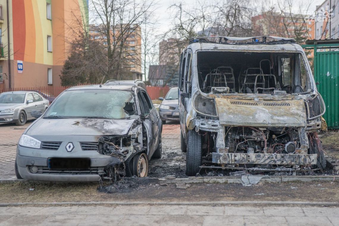 Spłonęły dwa wozy policyjne na Borkach