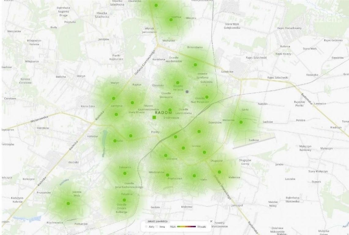 Sprawdź aktualny stan powietrza. Zamontowano czujniki