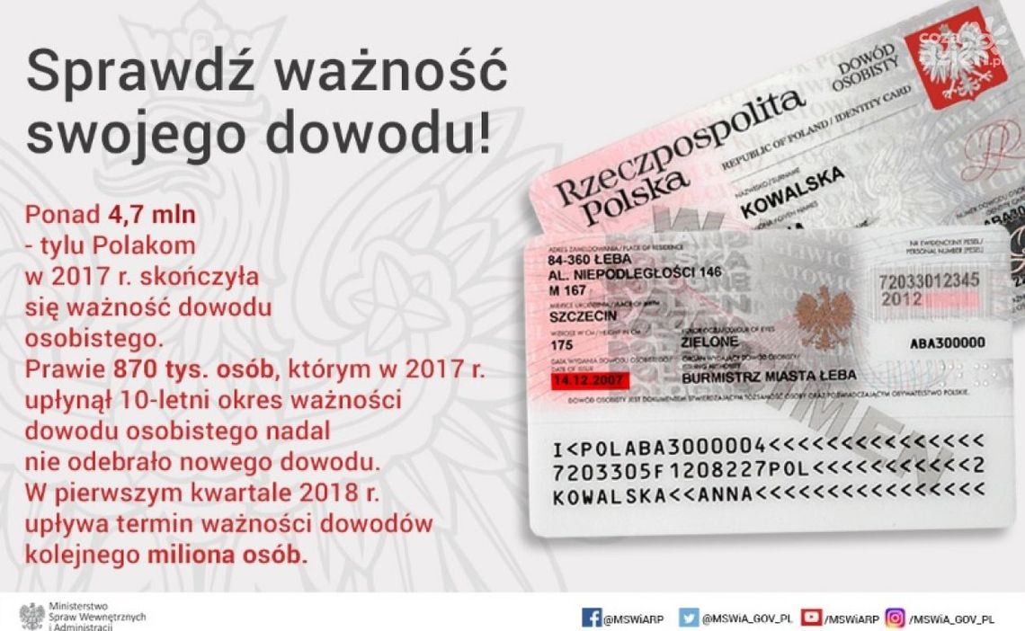 Sprawdź ważność dowodu osobistego!