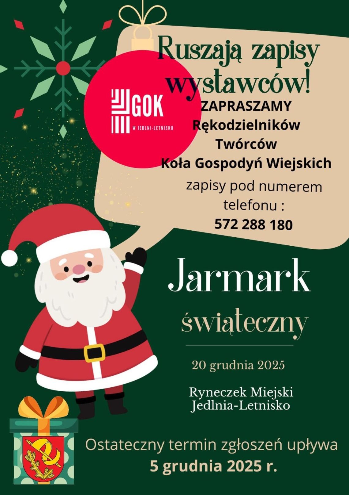 Startują zapisy na Jarmark Świąteczny w Jedlni-Letnisku! Doskonała szansa dla rękodzielników Startują zapisy na Jarmark Świąteczny w Jedlni-Letnisku! Doskonała szansa dla rękodzielników