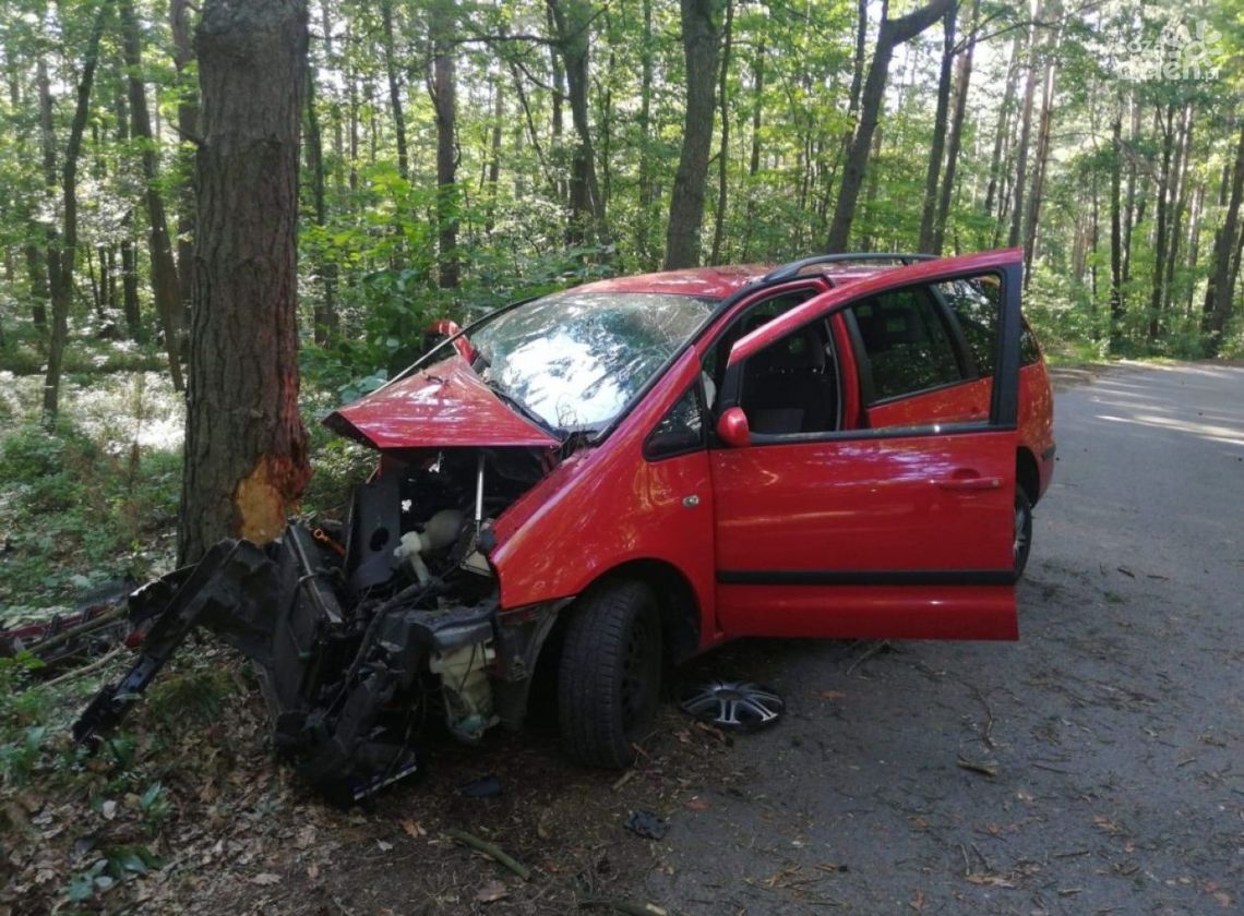 Stracił panowanie nad pojazdem. Uderzył w drzewo Stracił panowanie nad pojazdem. Uderzył w drzewo