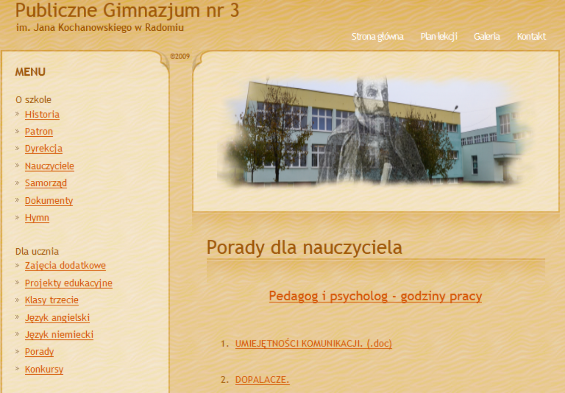 Subiektywny przegląd szkolnych stron WWW