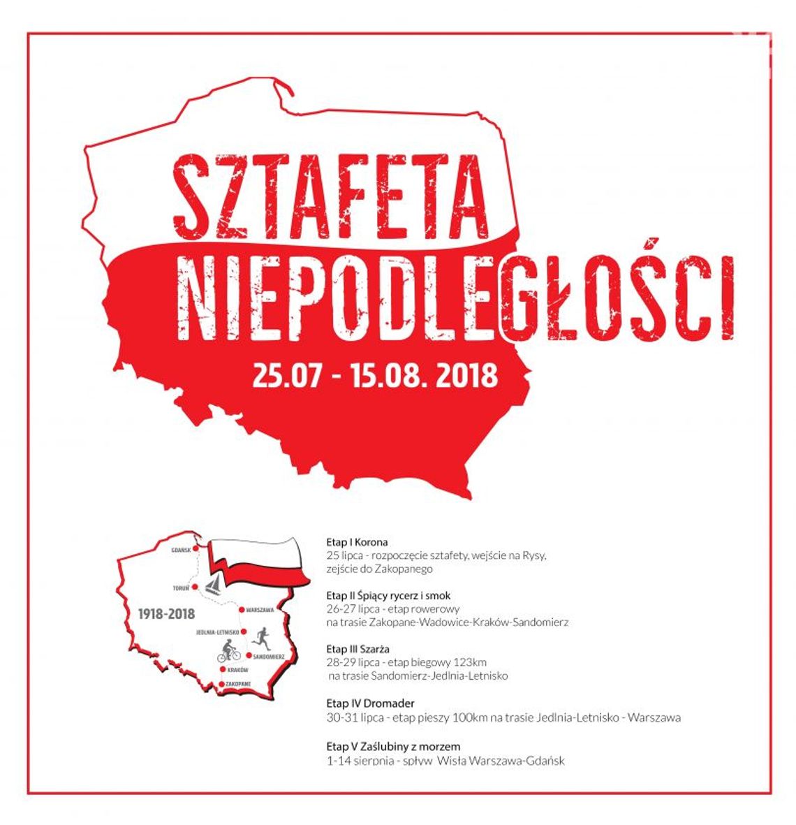 Sztafeta Niepodległości z Jedlni wyruszyła w dalszą drogę! Sztafeta Niepodległości z Jedlni wyruszyła w dalszą drogę!