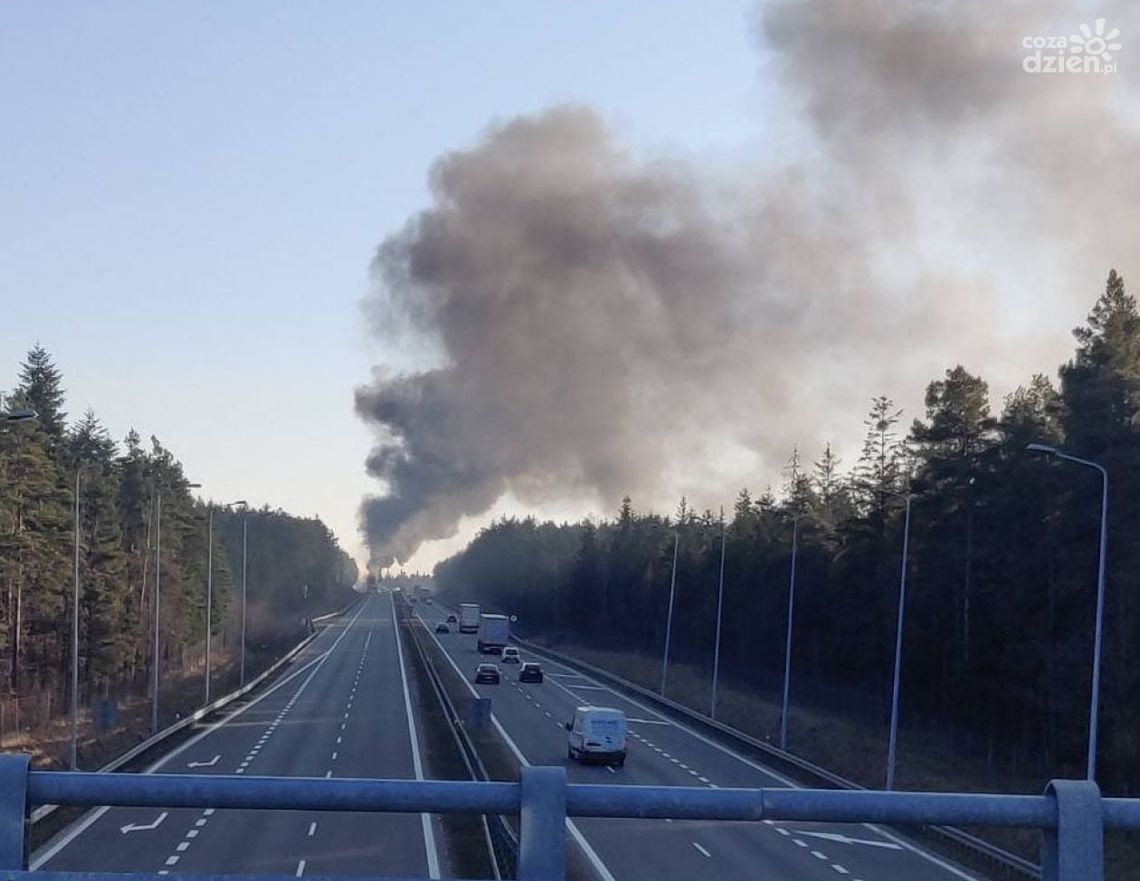 Tir płonął na trasie S7. Zobacz wideo! 