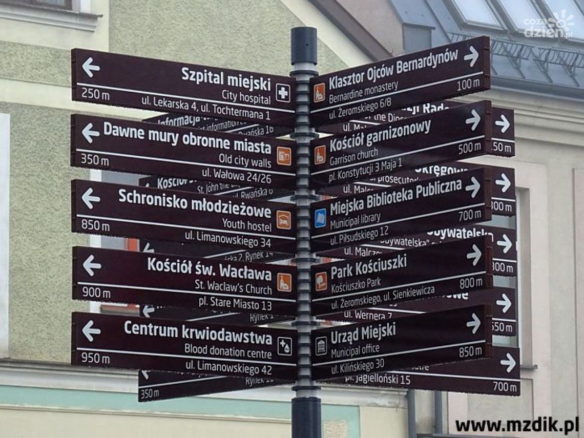 Turystyczne drogowskazy pojawiły się w Radomiu. Wskazują drogę do atrakcji turystycznych i miejsc publicznych Turystyczne drogowskazy pojawiły się w Radomiu. Wskazują drogę do atrakcji turystycznych i miejsc publicznych