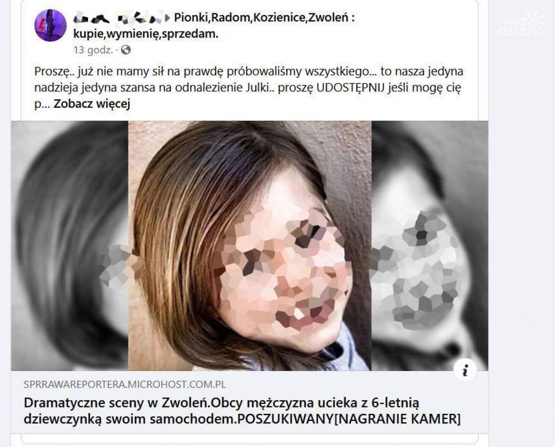 Uprowadzona 6-latka. Policja ostrzega to fake news 