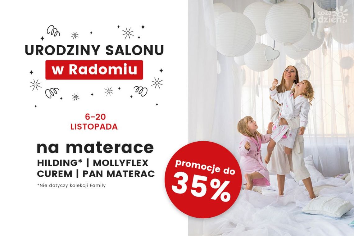 Urodziny Pana Materaca w Radomiu – promocje do 35%! Urodziny Pana Materaca w Radomiu – promocje do 35%!