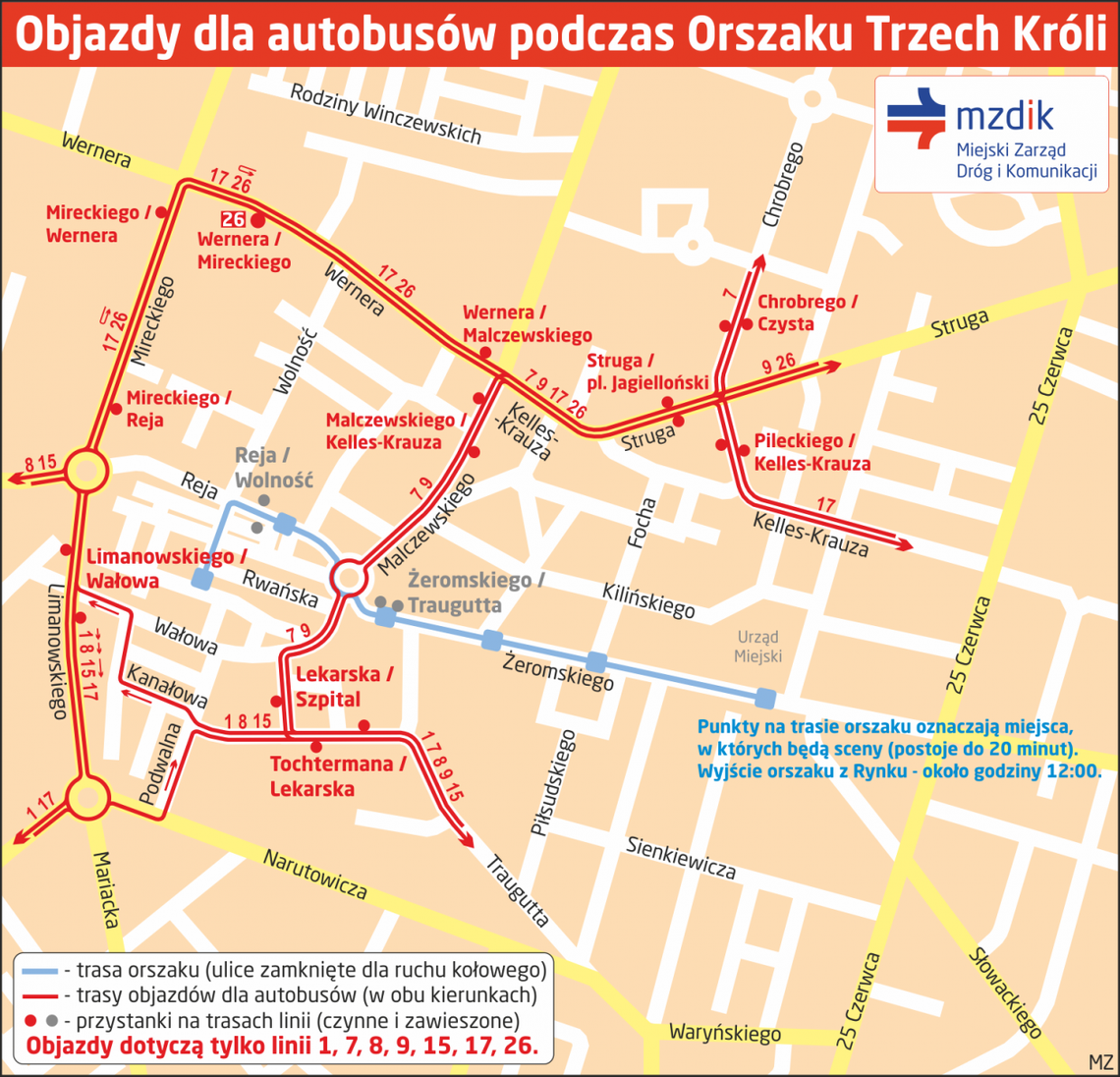 Utrudnienia podczas Orszaku Trzech Króli