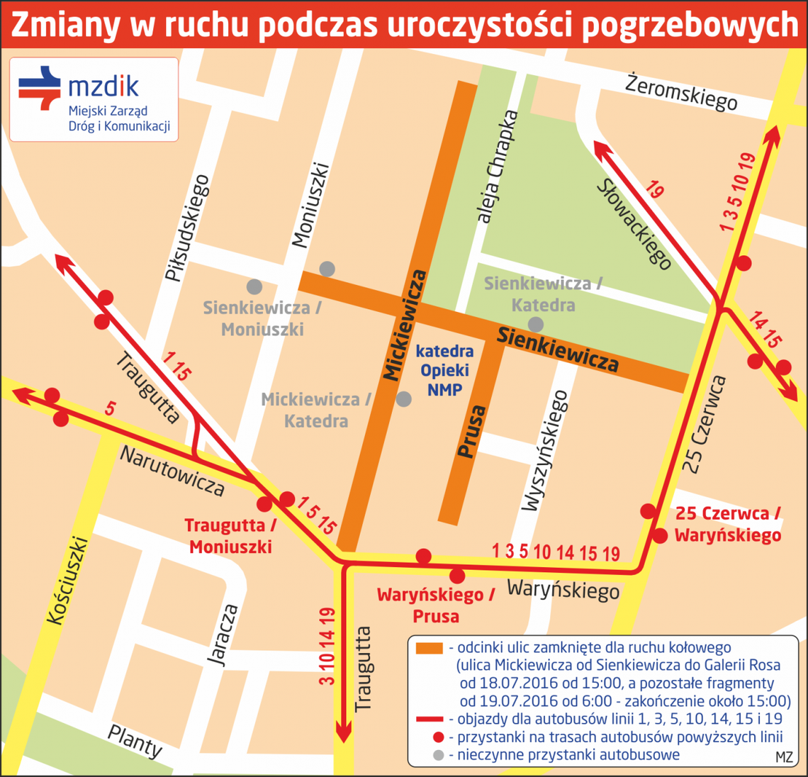 UWAGA! Objazdy w okolicach katedry