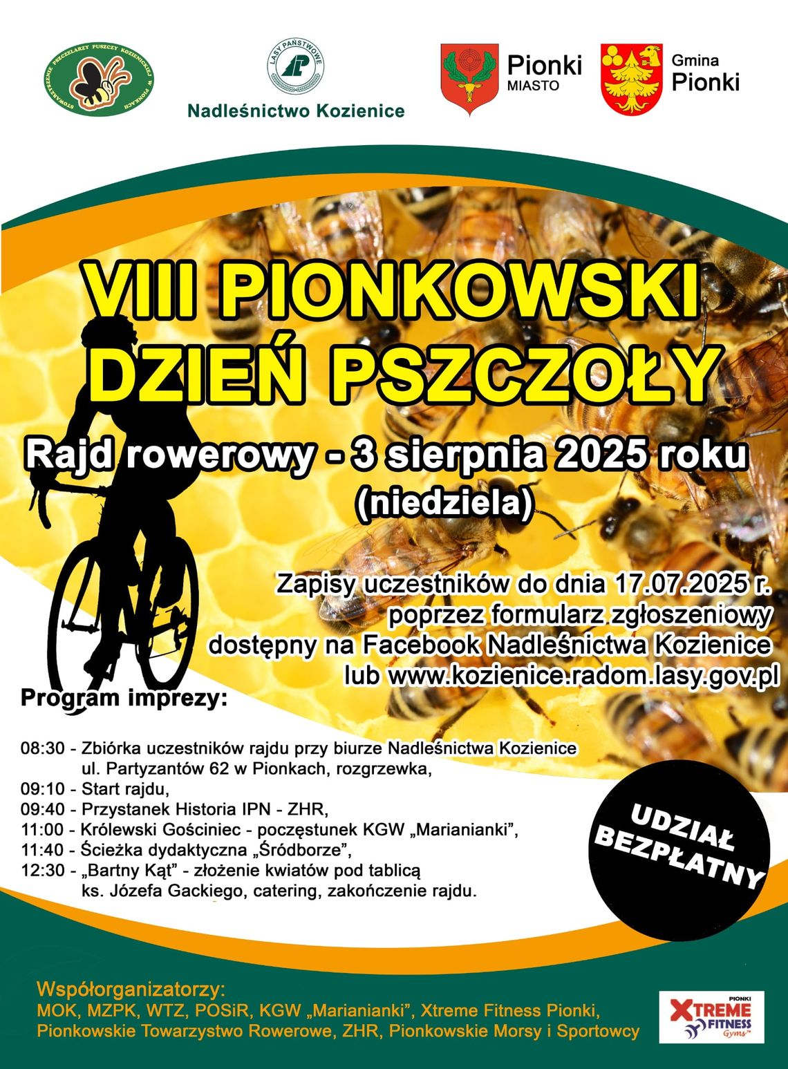 VIII Pionkowski Dzień Pszczoły – rajd rowerowy przez Puszczę Kozienicką