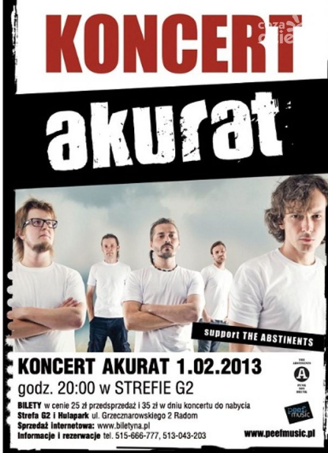 W sobotę (2 marca) Akurat zagra w Strefie G2!