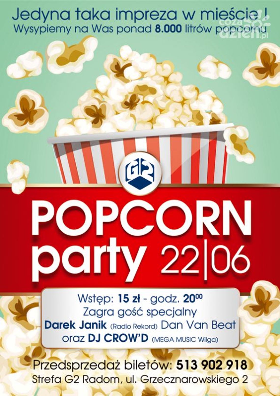 W sobotę Popcorn Party w G2! W sobotę Popcorn Party w G2!