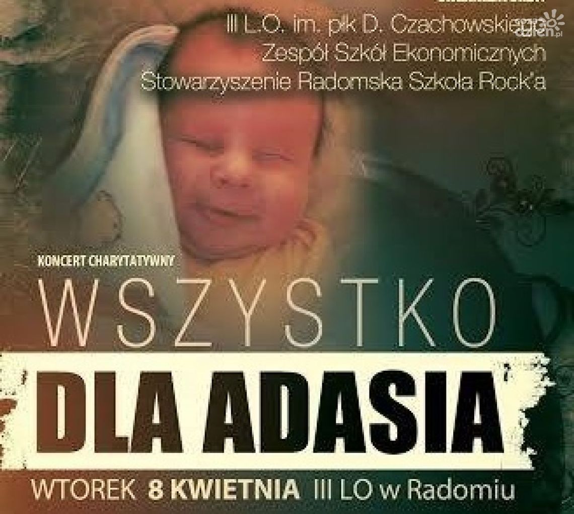 We wtorek charytatywny koncert dla Adasia! We wtorek charytatywny koncert dla Adasia!