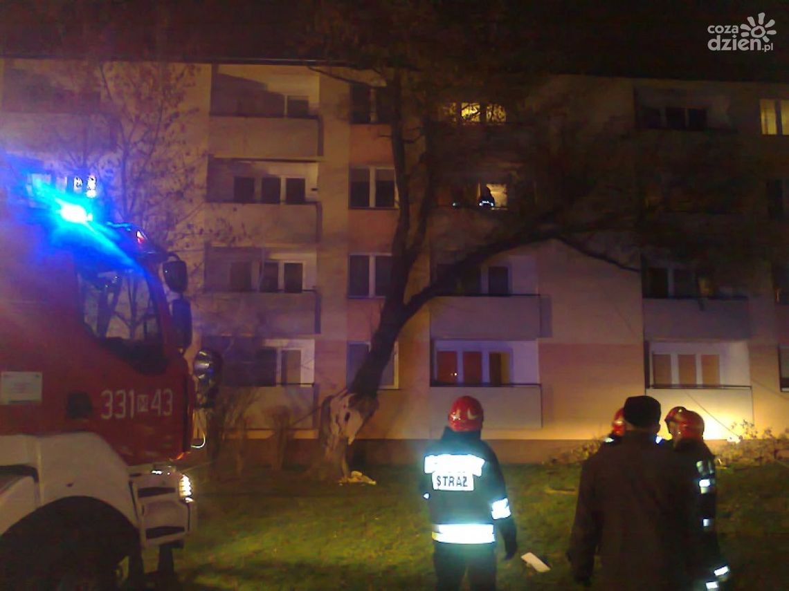 Wichura przewróciła potężne drzewo na blok przy ul. Sowińskiego Wichura przewróciła potężne drzewo na blok przy ul. Sowińskiego