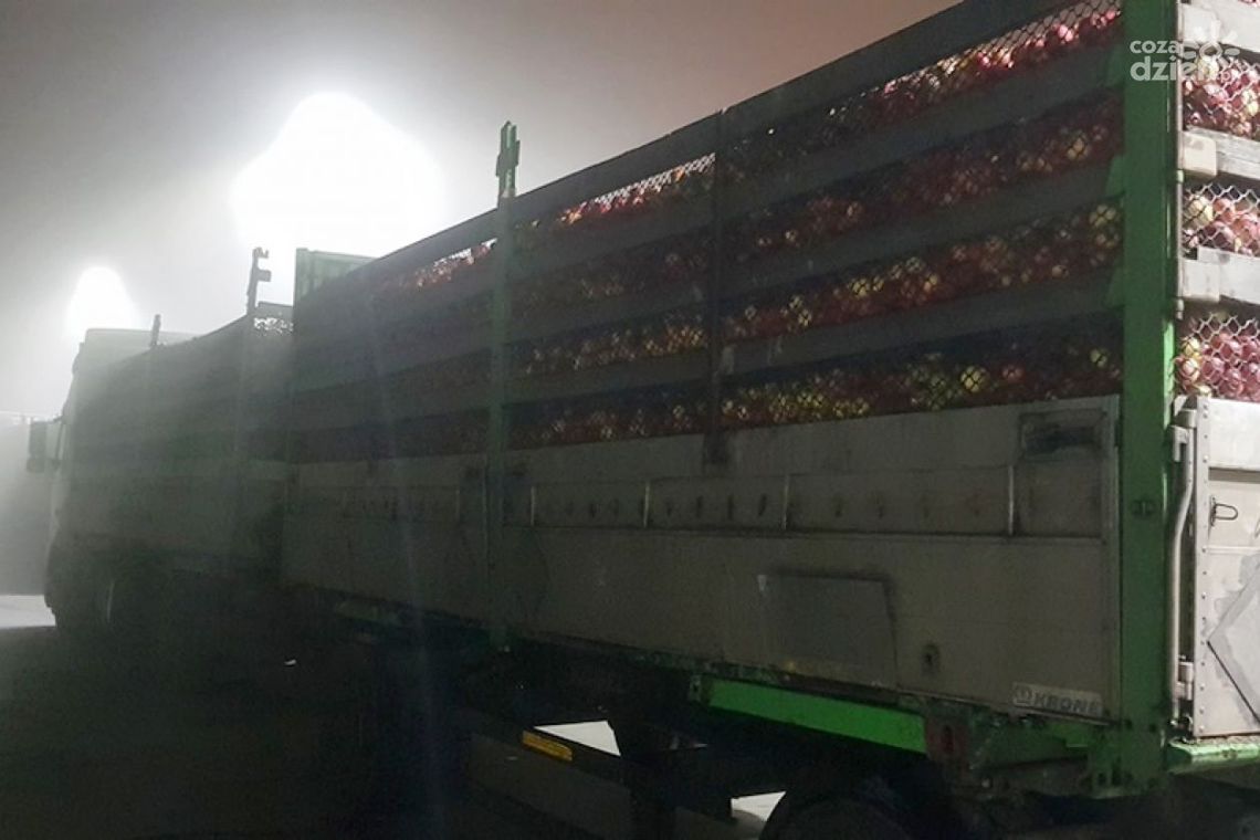 Wieźli za dużo jabłek