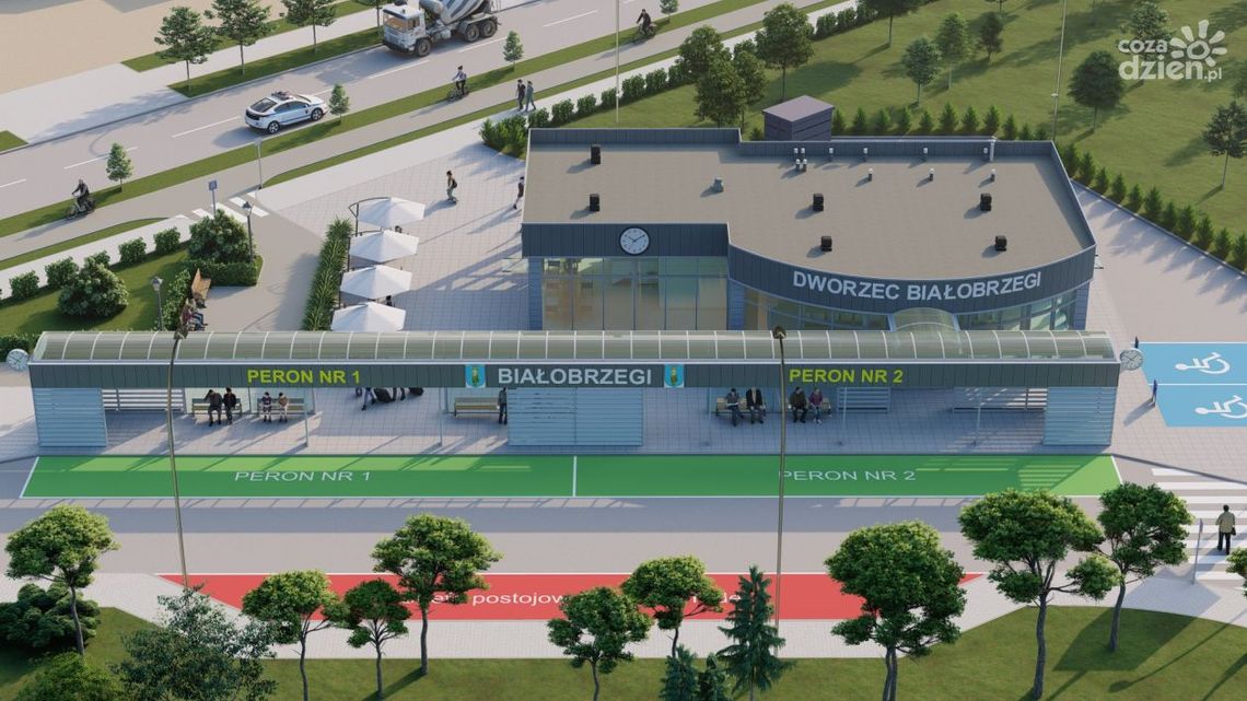 Wizualizacja nowego dworca autobusowego w Białobrzegach Wizualizacja nowego dworca autobusowego w Białobrzegach