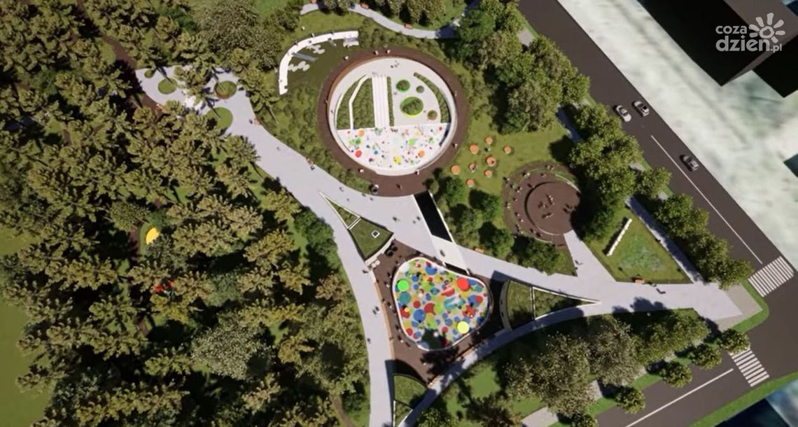 Wizualizacja zagospodarowania placu w Kozienicach