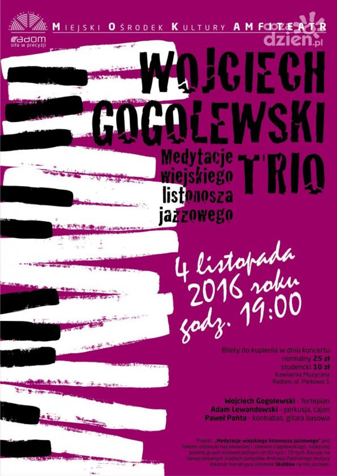 Wojciech Gogolewski Trio w MOK "Amfiteatr"