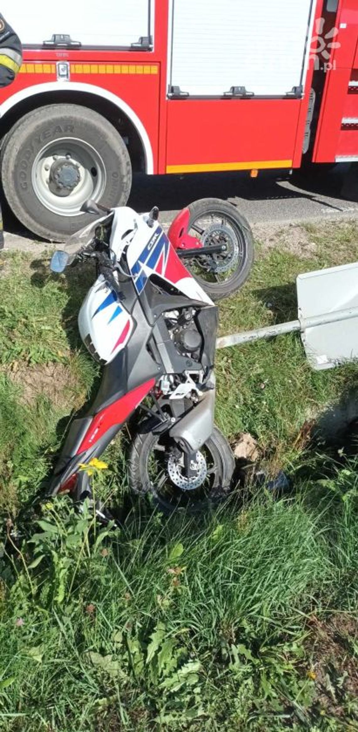Wypadek motocyklisty w gminie Jastrzębia