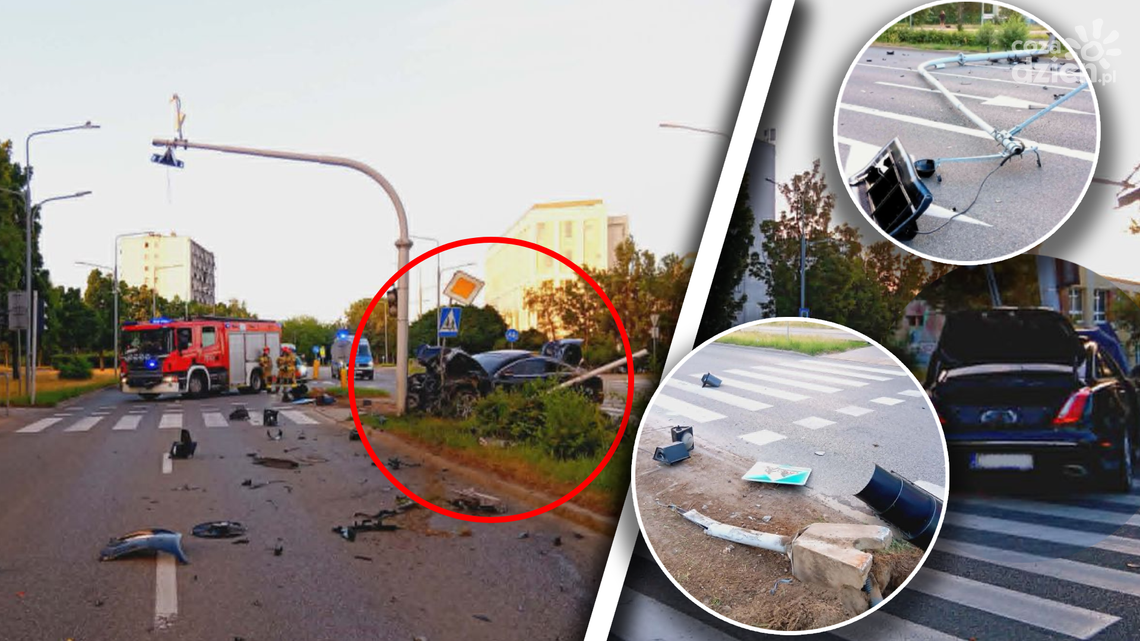 Wypadek na Warszawskiej. MZDiK: naprawa potrwa, termin nieznany