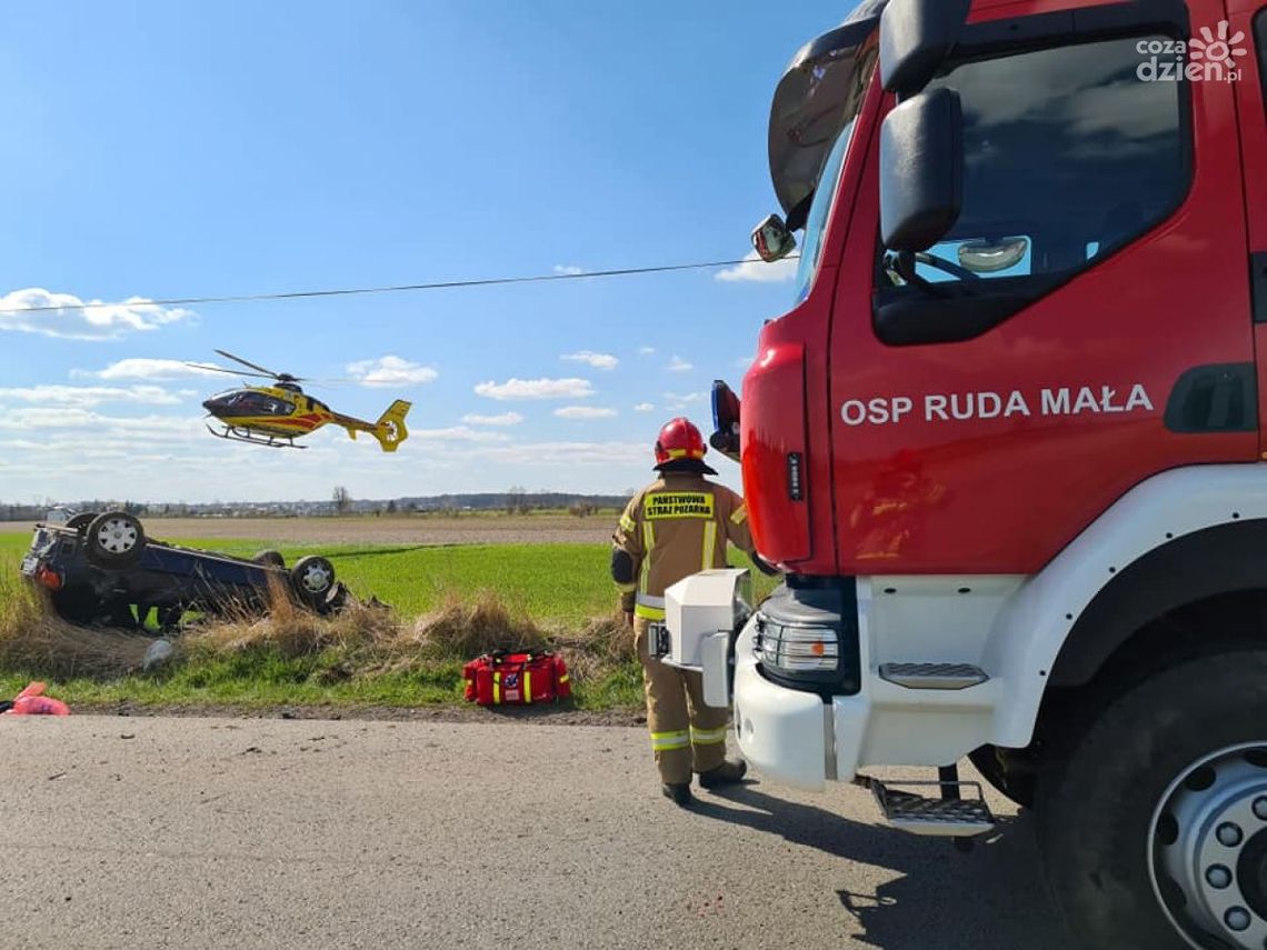 Wypadek w Rudzie Wielkiej. Śmigłowiec LPR w akcji