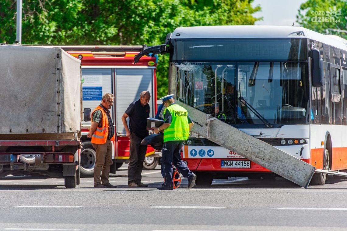 Wypadek z udziałem autobusu przy ul. Kieleckiej Wypadek z udziałem autobusu przy ul. Kieleckiej