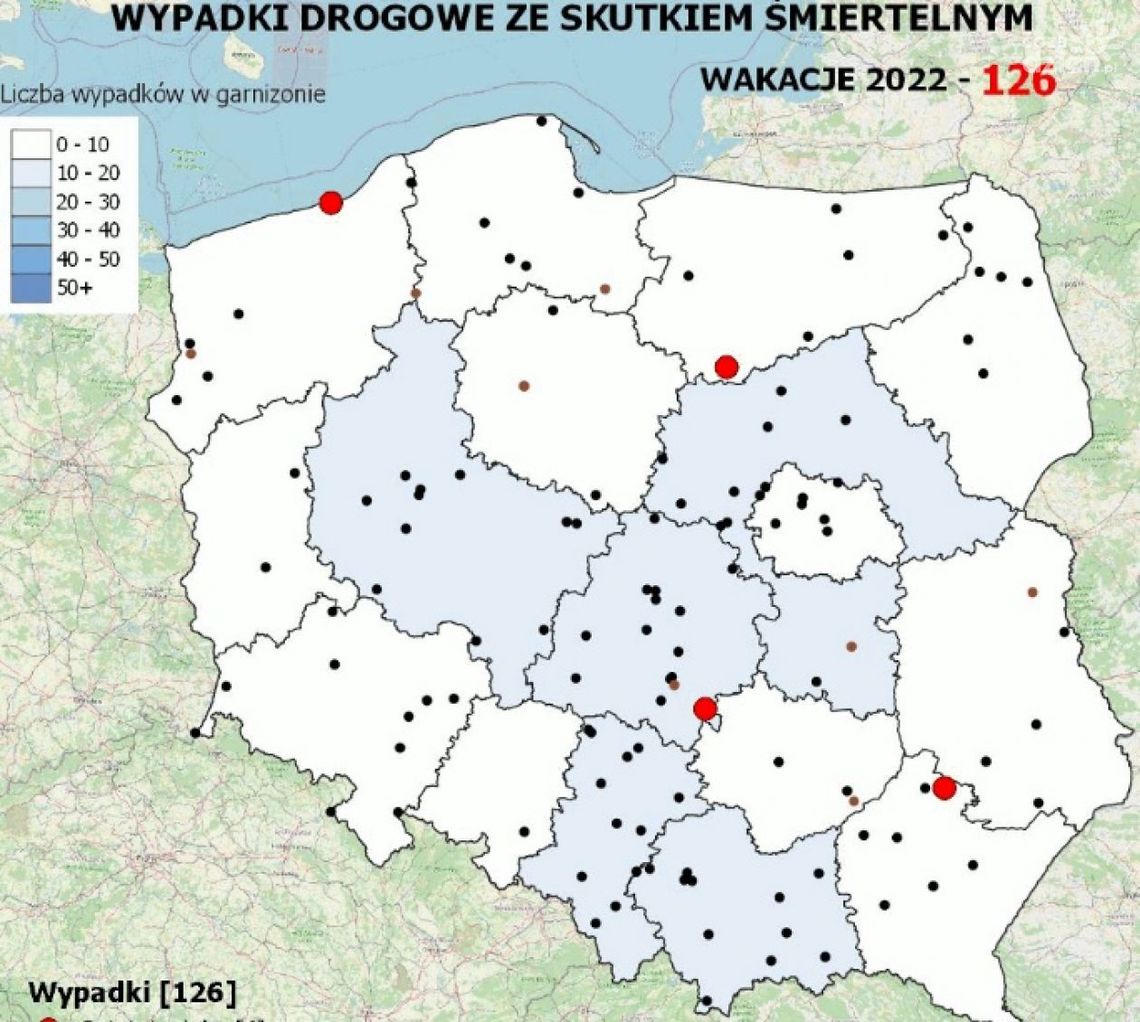 Wypadki śmiertelne. Policyjna mapa Wypadki śmiertelne. Policyjna mapa
