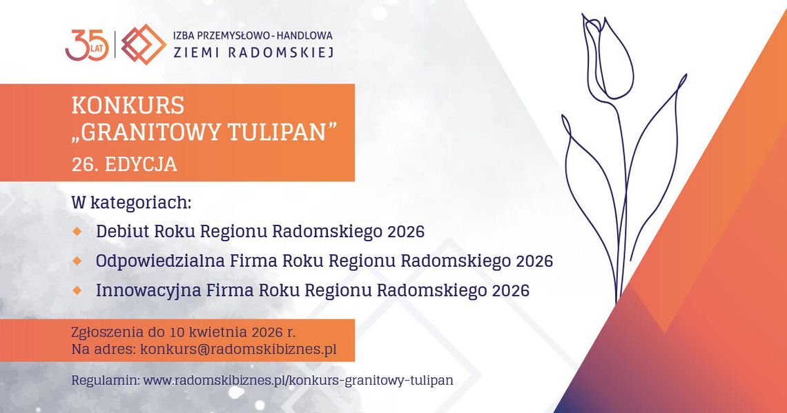 Wystartował konkurs „Granitowy Tulipan” 2026. IPHZR po raz 26. wyróżni najlepsze firmy regionu