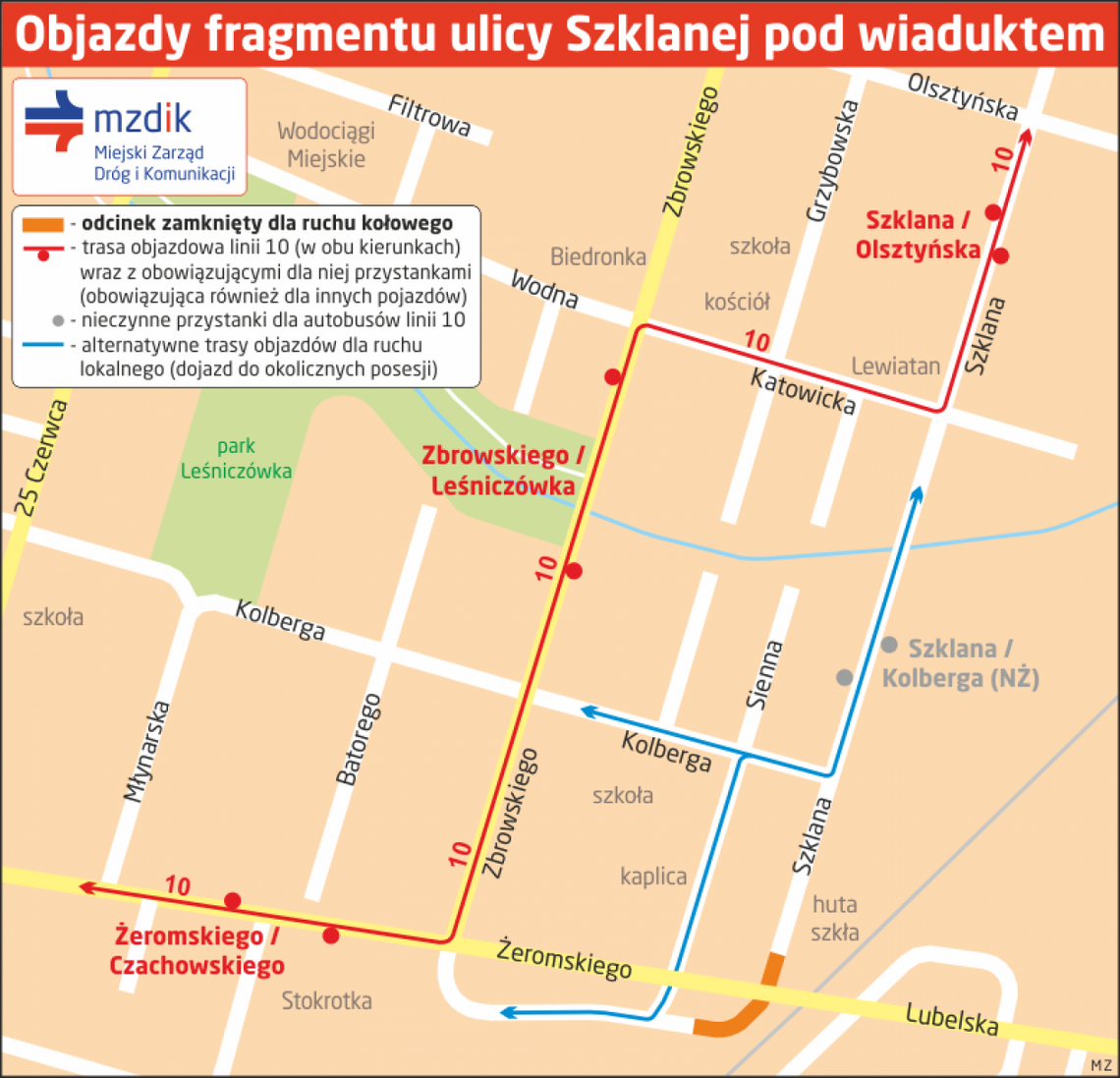 Zamknięcie odcinka ulicy Szklanej