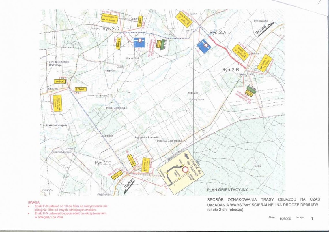 Zamknięta droga w Mąkosach Starych 