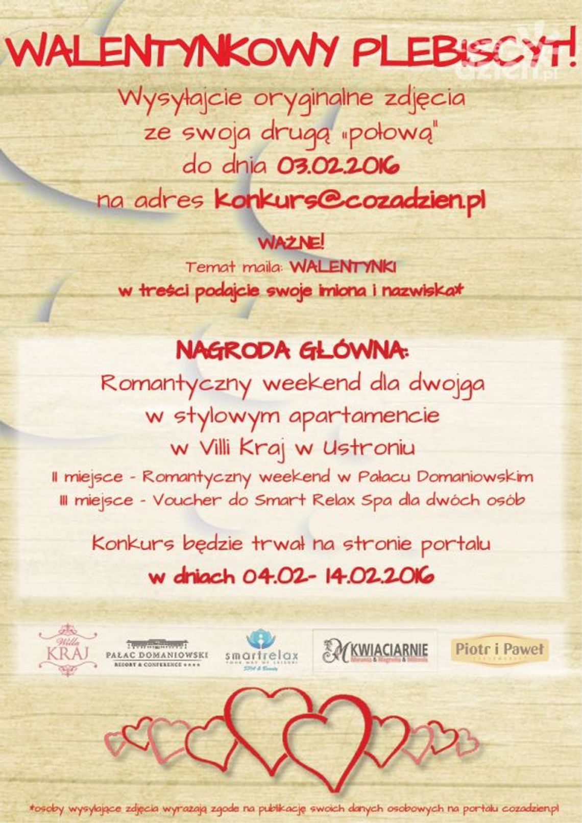 Zgłoszenia do Plebiscytu Walentynkowego