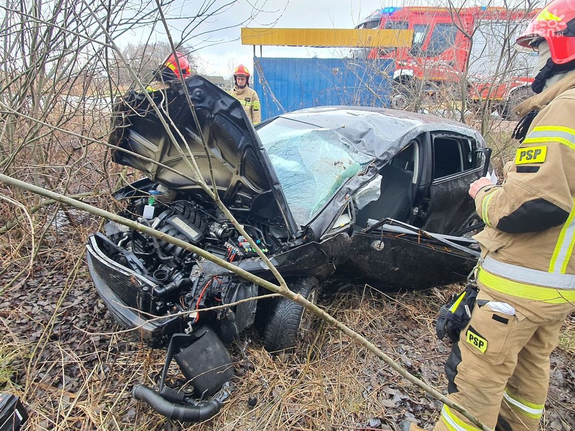Zjechał na pobocze, mężczyzna w szpitalu Zjechał na pobocze, mężczyzna w szpitalu