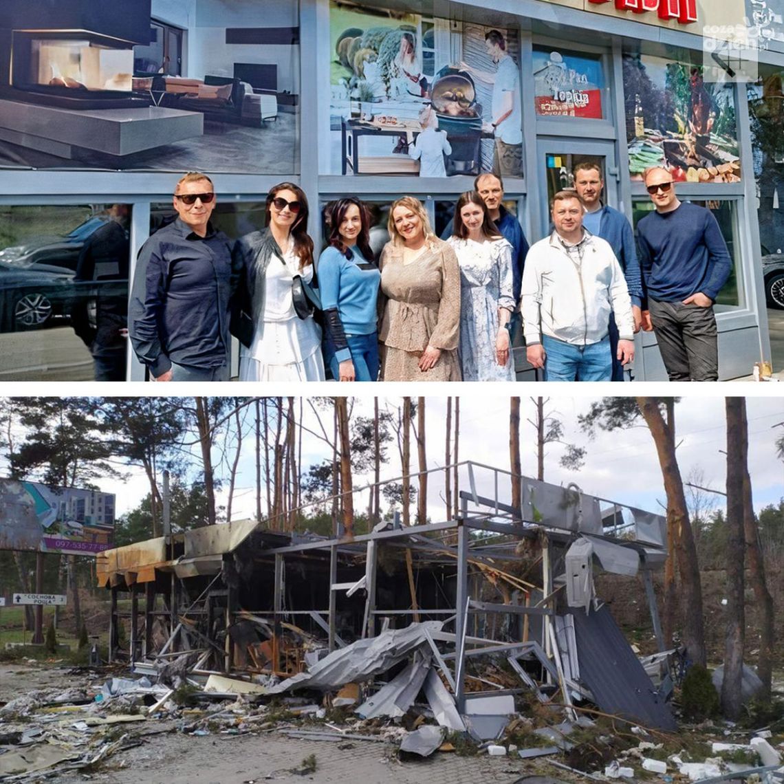 Zniszczony salon kratki.pl w Buczy Zniszczony salon kratki.pl w Buczy