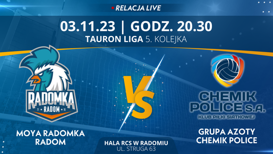 Moya Radomka Radom - Grupa Azoty Chemik Police (relacja LIVE)