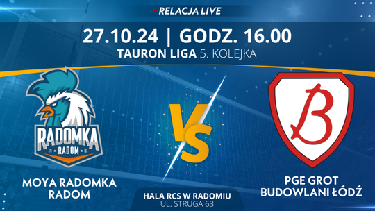 Moya Radomka Radom - PGE Grot Budowlani Łódź (relacja LIVE)
