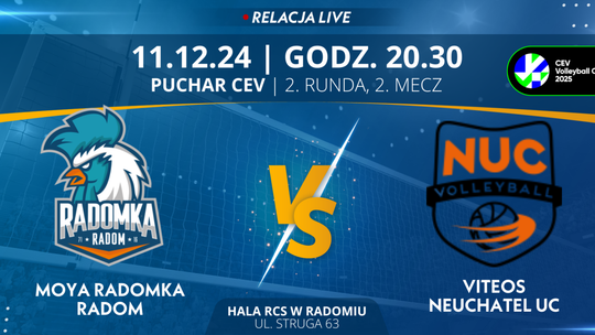 Moya Radomka Radom - Viteos Neuchatel UC (relacja LIVE)