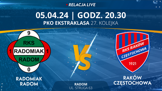 Radomiak Radom - Raków Częstochowa (relacja LIVE)