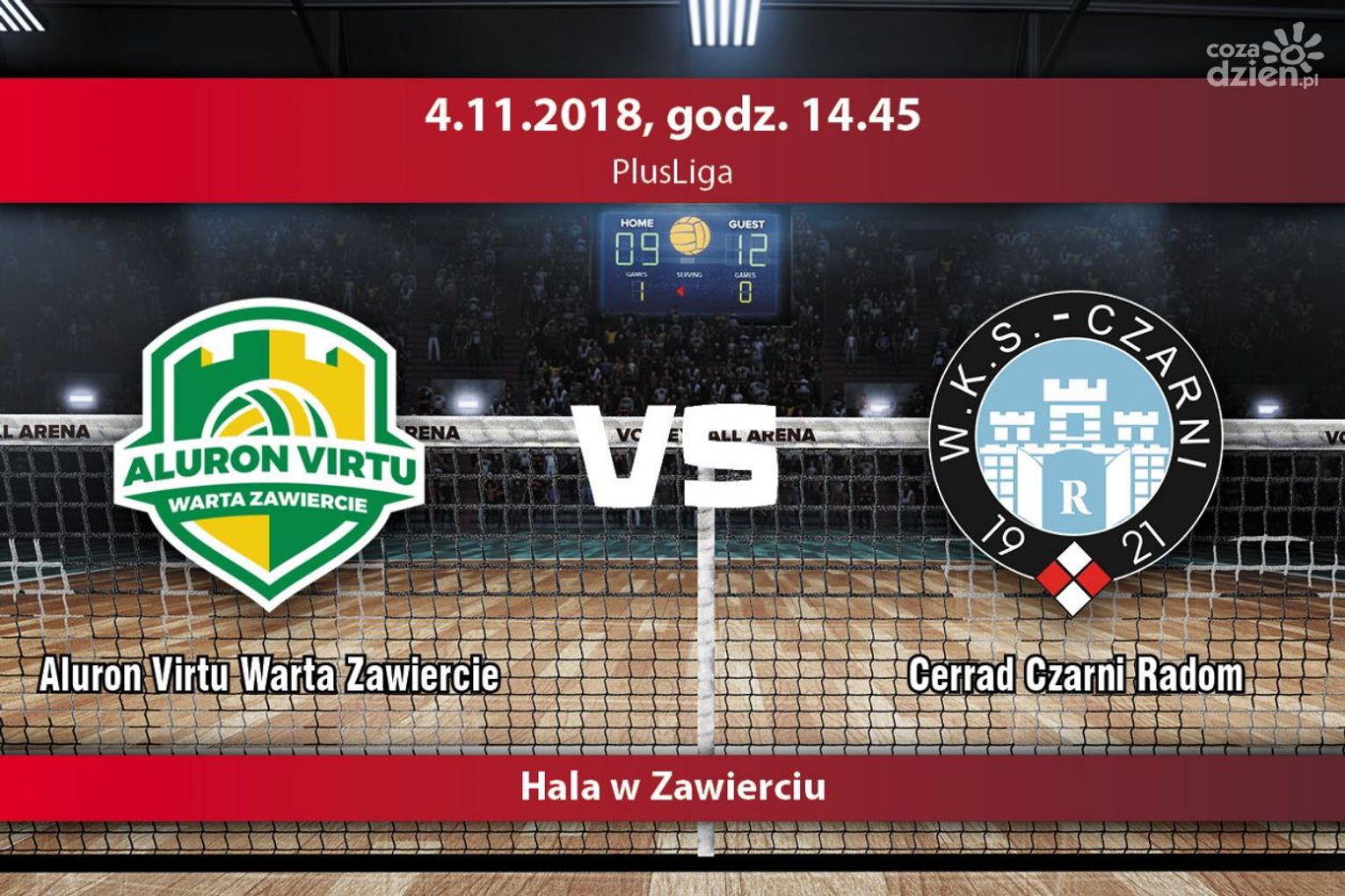 Aluron Virtu Warta Zawiercie - Cerrad Czarni Radom (relacja LIVE)