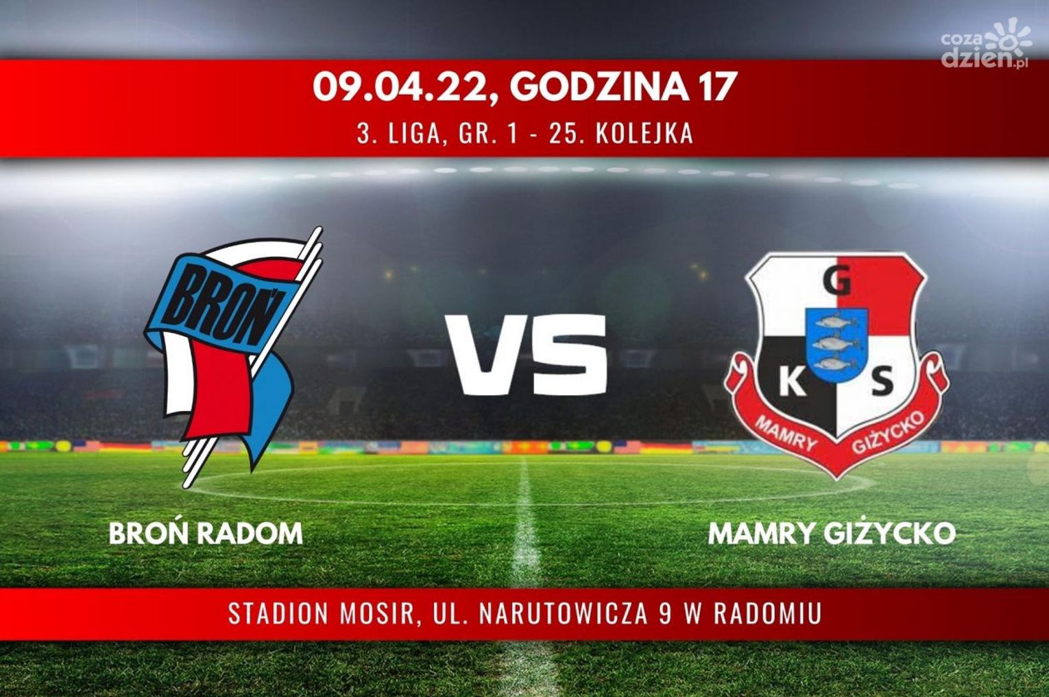 Broń Radom - Mamry Giżycko (relacja LIVE)