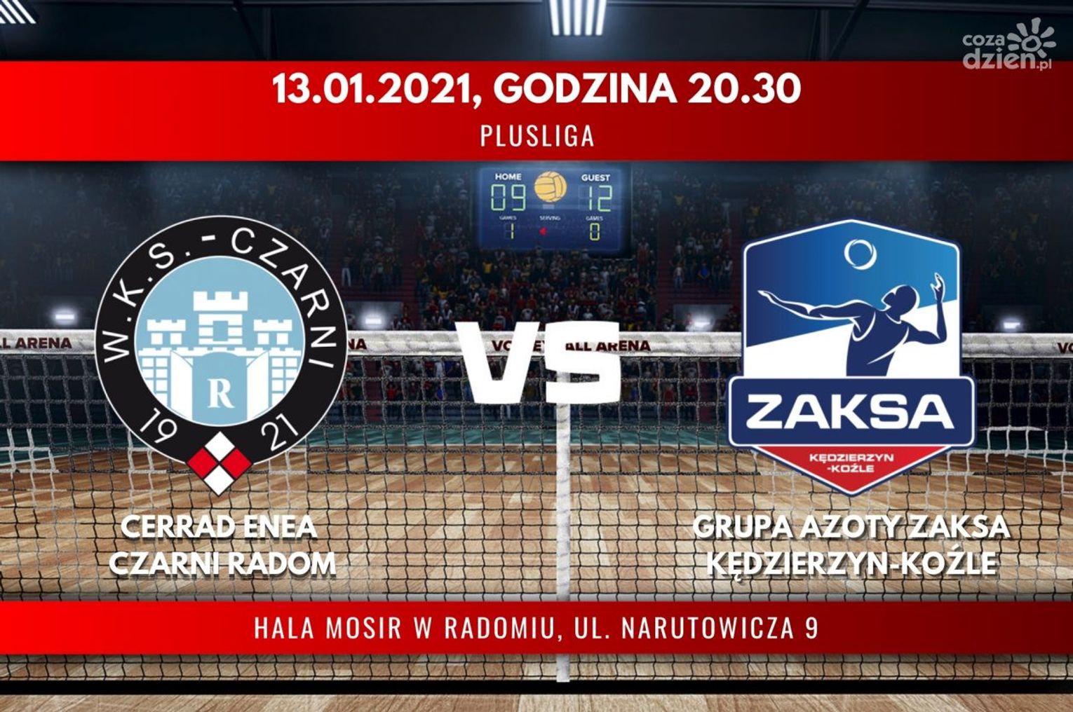 Cerrad Enea Czarni Radom - Grupa Azoty ZAKSA Kędzierzyn-Koźle (relacja LIVE)